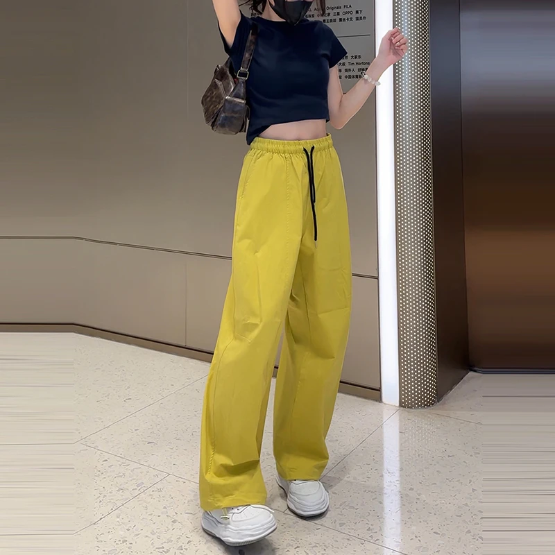 高级感正肩上衣显瘦T恤夏季新款韩版高腰阔腿裤宽松休闲裤两件套