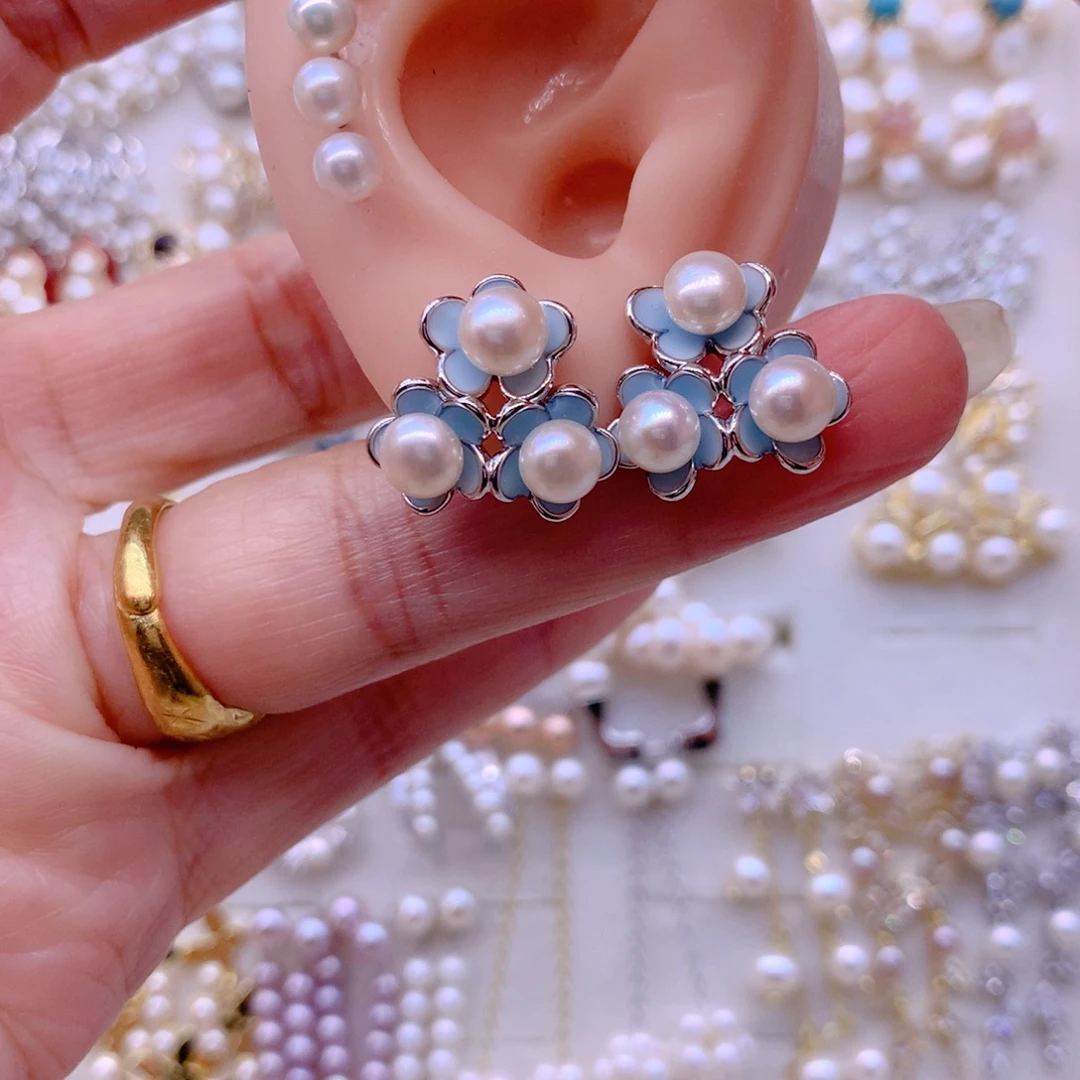 合金耳饰淡水珍珠