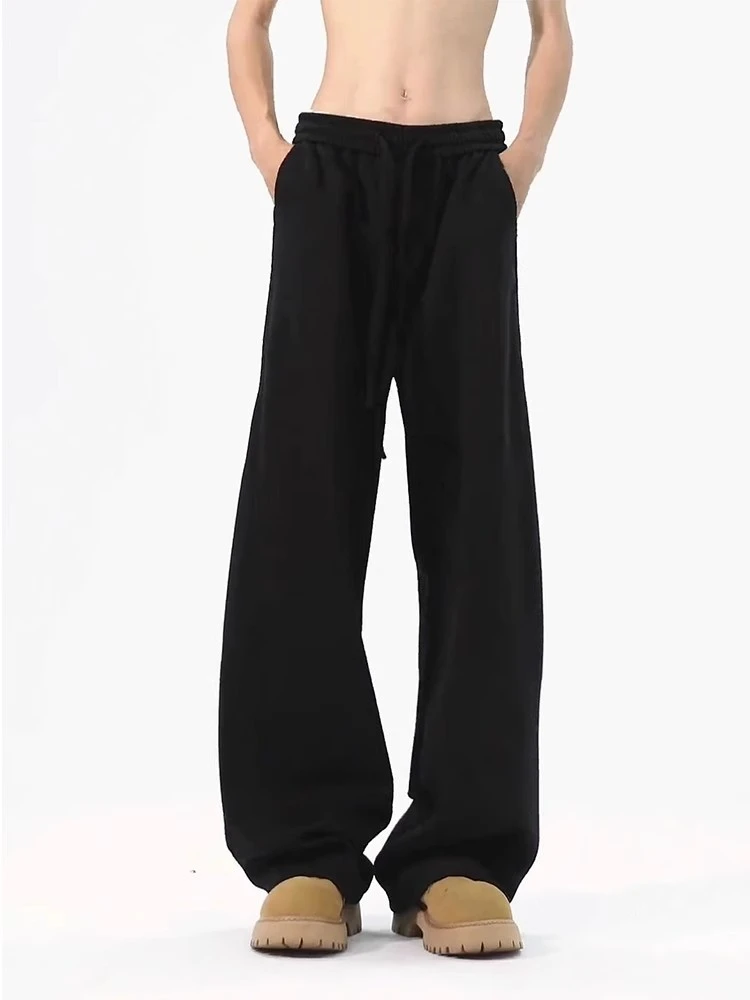 高个子加长版夏季冰丝休闲弯刀裤松紧腰窄版阔腿直筒长裤大码女装
