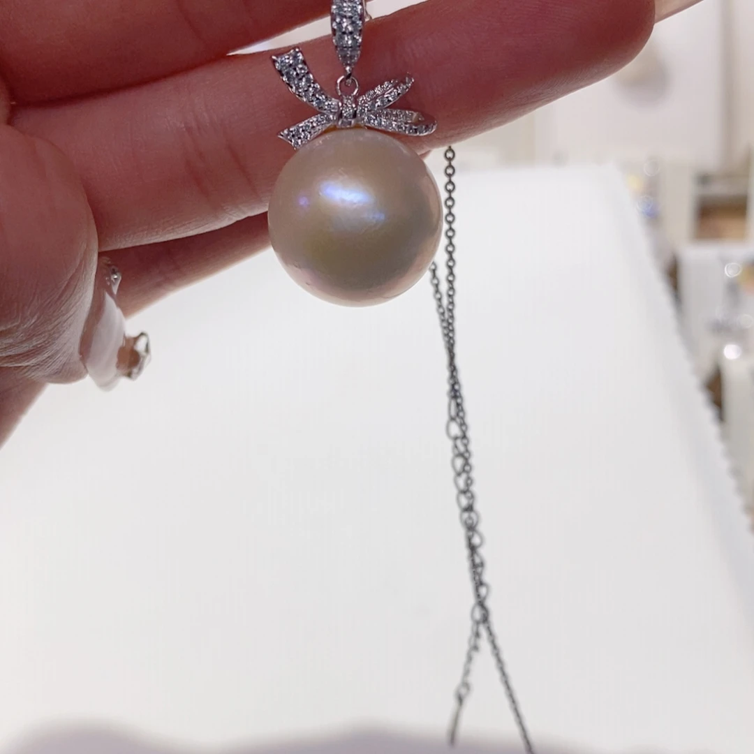 淡水珍珠吊坠(赠链)银S925镶嵌努**前