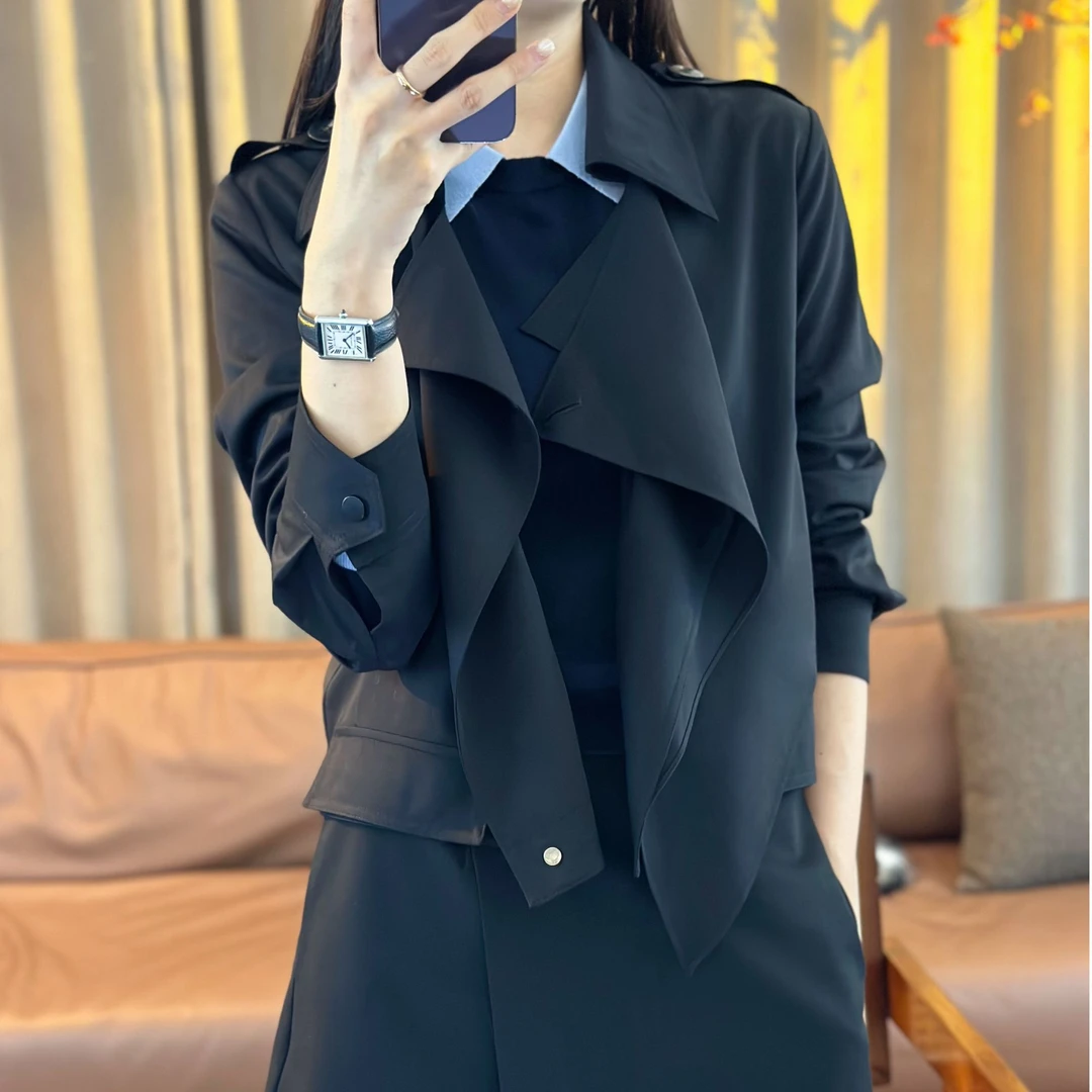 MOLANOOTD“江晚”25秋季新款外套翻领长袖短外套莫兰ML-B2508231