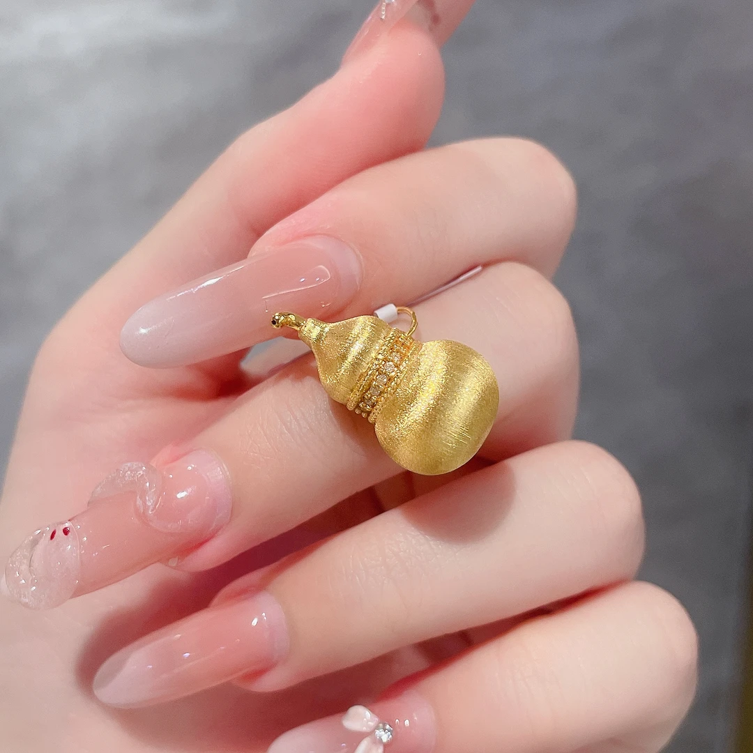 足金999 黄金首饰 5D工艺 莫桑拉丝葫芦吊坠（赠绳子）