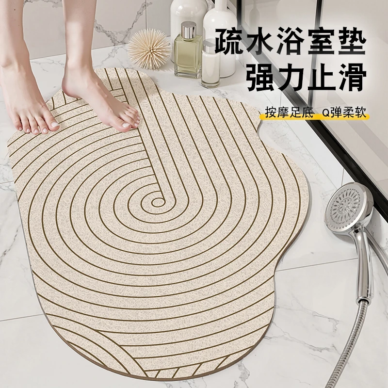 浴室地垫厕所卫生间防滑垫丝圈镂空沥水排水垫老人洗澡防摔脚垫子