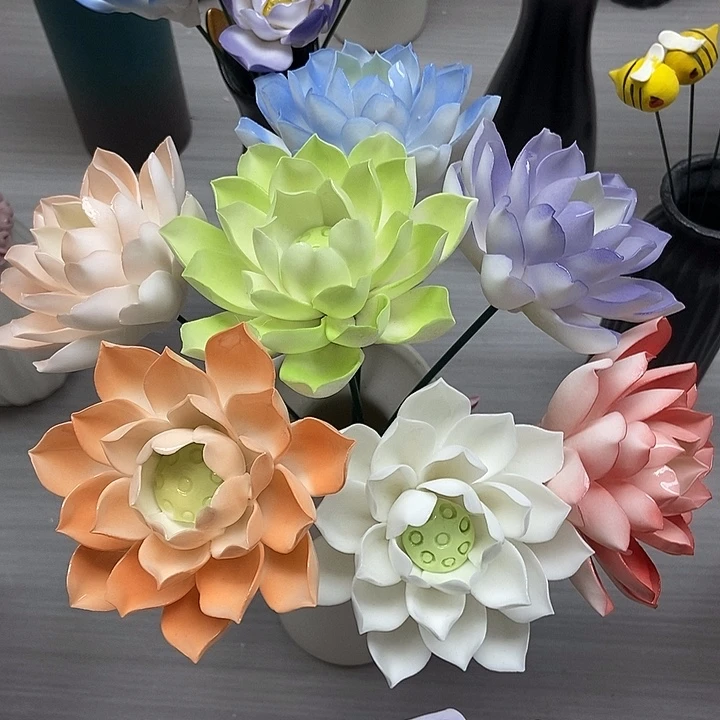 陶瓷纯手工捏花设计