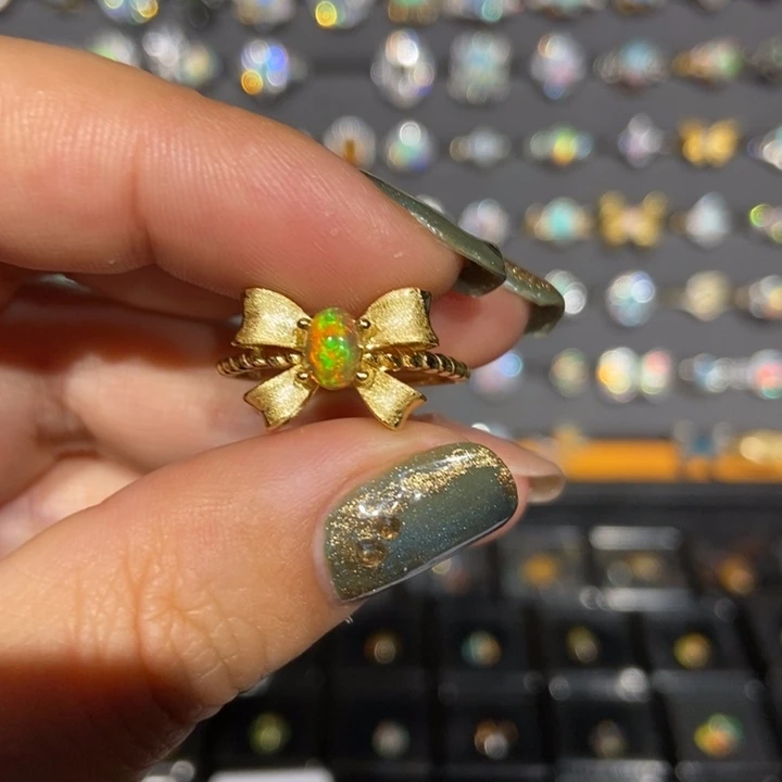 欧泊未镶嵌欧泊戒指定制款式