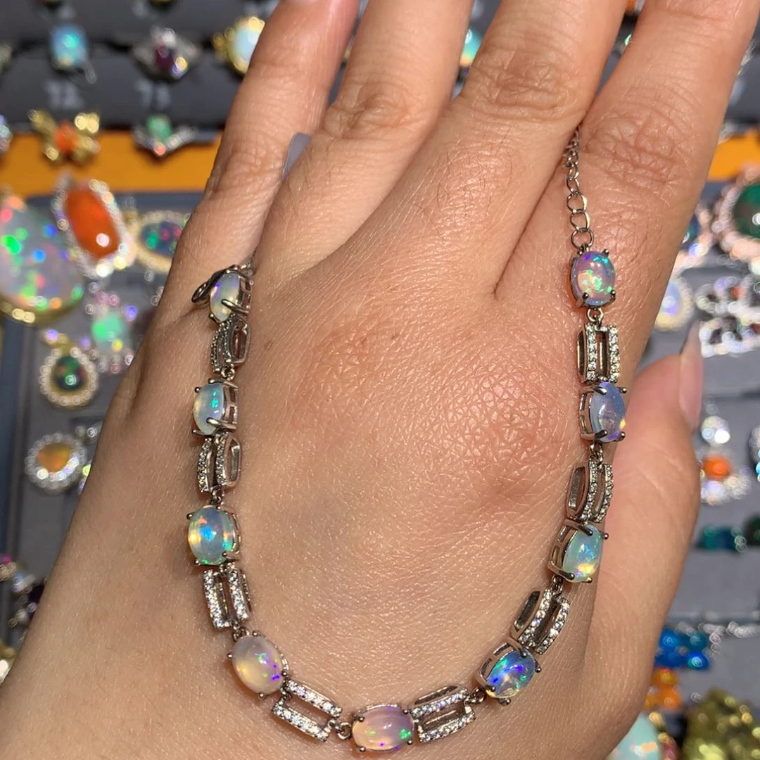 欧泊银S925镶嵌福利手链