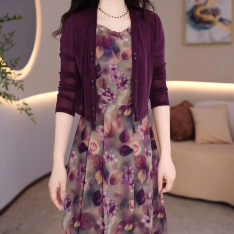 【四季花小衫+背心裙】2025新款女装时尚春季显瘦气质外套碎花裙子