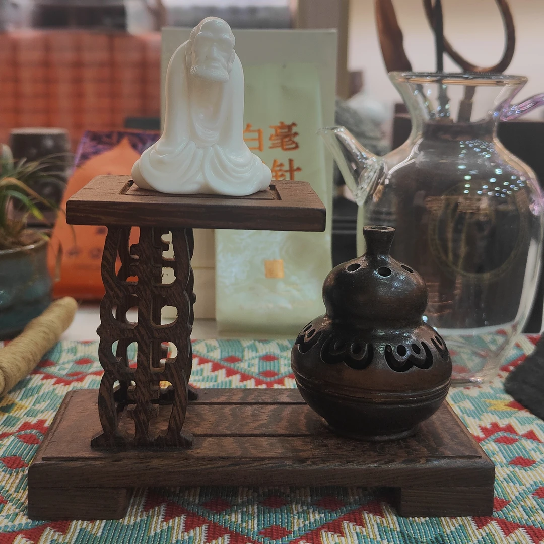 禅意摆件二联台达摩摆件套装