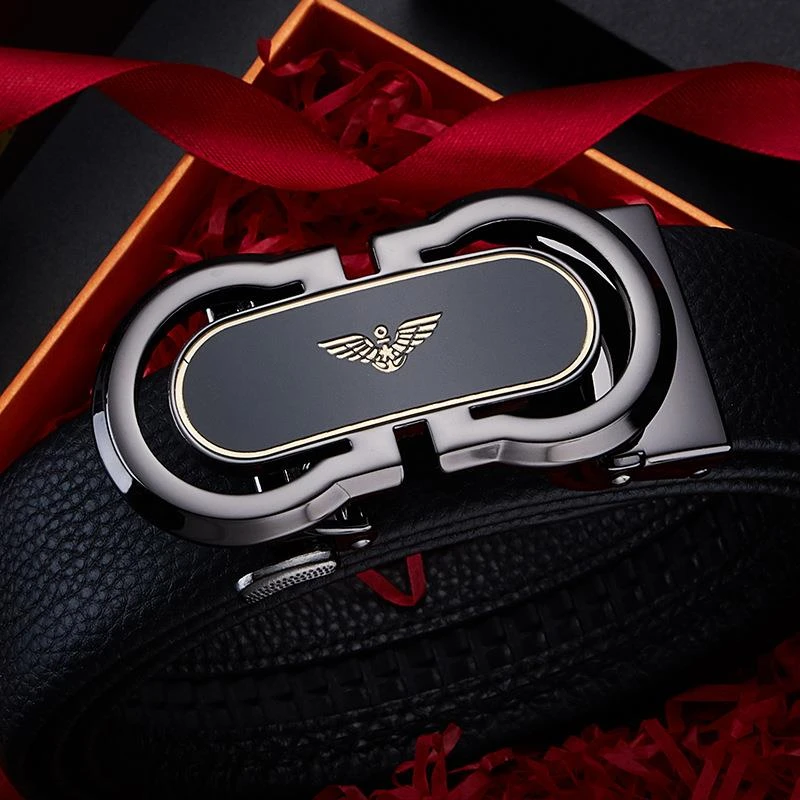 法莱阿玛尼皮带男自动扣真皮时尚裤腰带简约中青年男腰带高档百搭