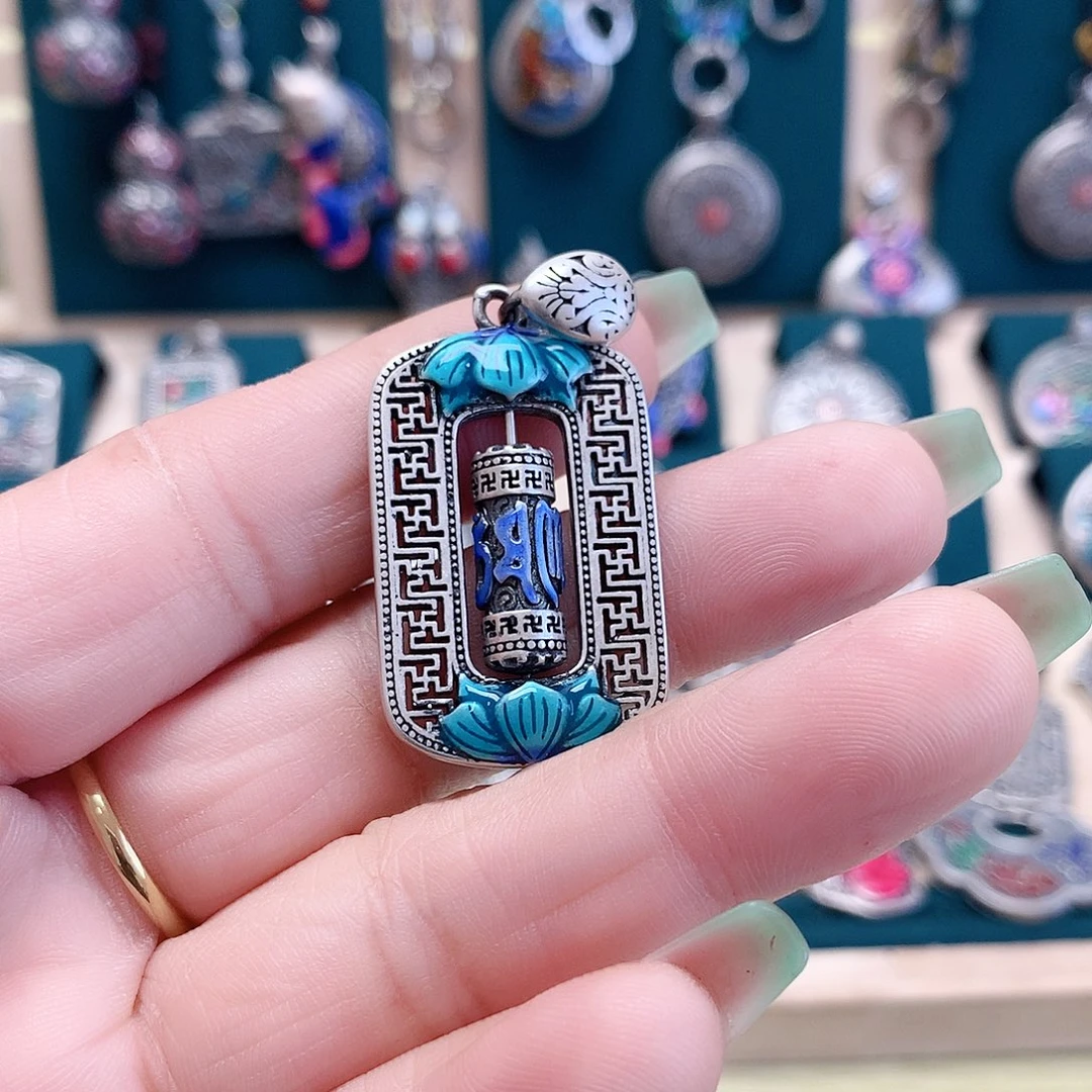 足银玻璃足银吊坠