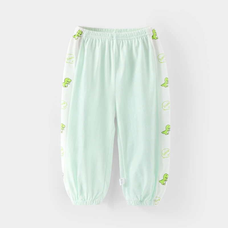 儿童裤子夏季薄款全棉宝宝防蚊裤男童女童透气束脚休闲长裤夏装潮