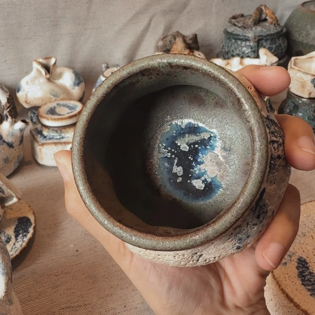 粉引主人杯带窑宝一个