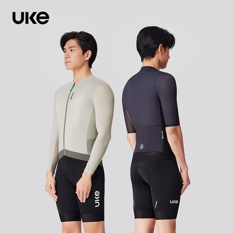 UKE男子短袖袖骑行服竞技贴身透气速干防晒专业公路车  深溪/青嶂