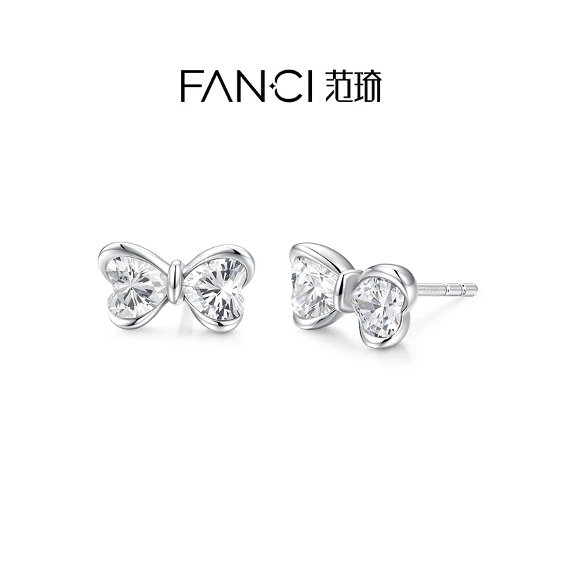 FANCI/范琦 925银耳饰 心爱蝴蝶结耳钉女2025新款爆款精致礼物
