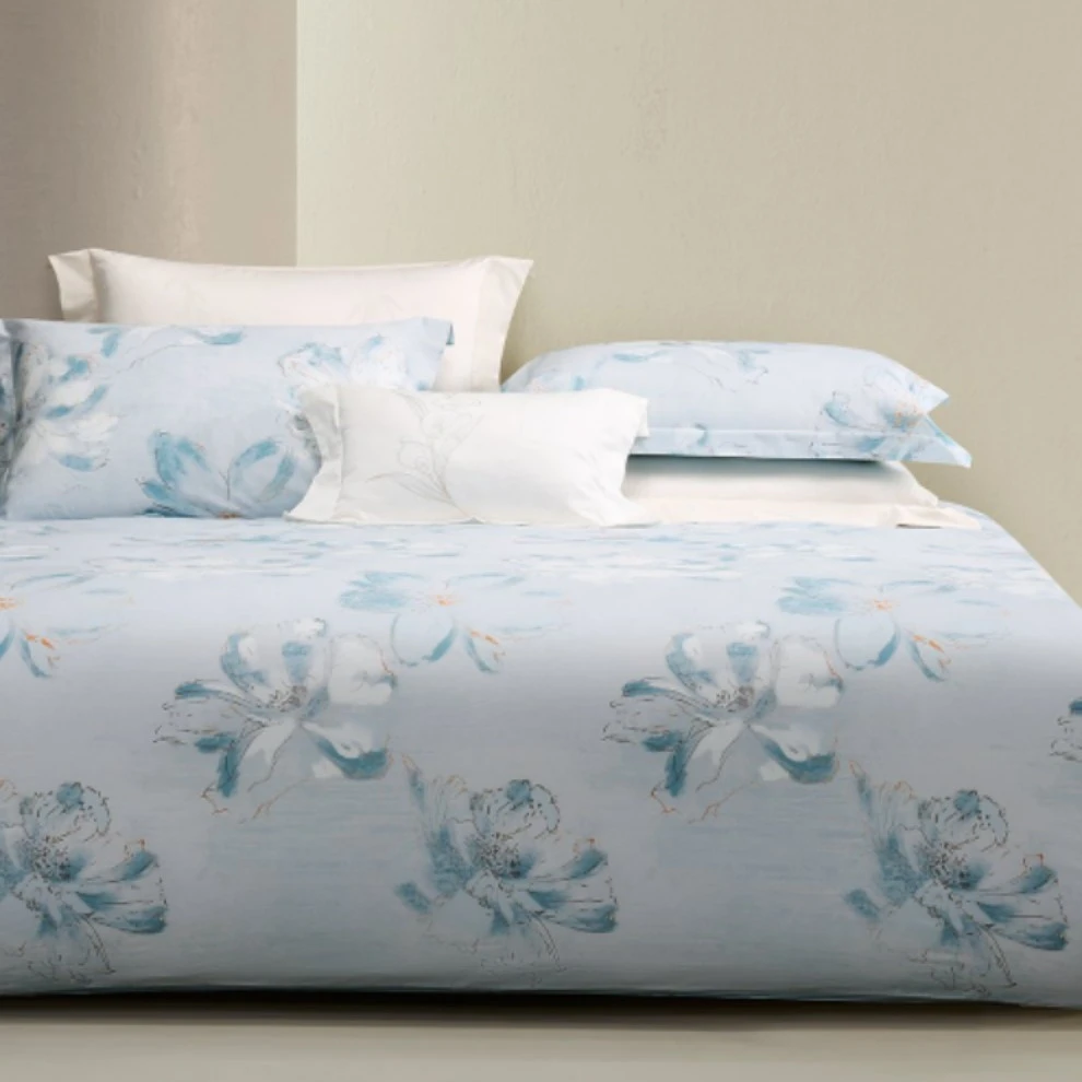 周年庆福利 博洋家纺湖蓝之意 25年新疆棉印花四件套床上用品