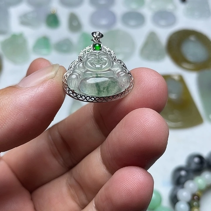 翡翠未镶嵌吊坠(不含链)佛公