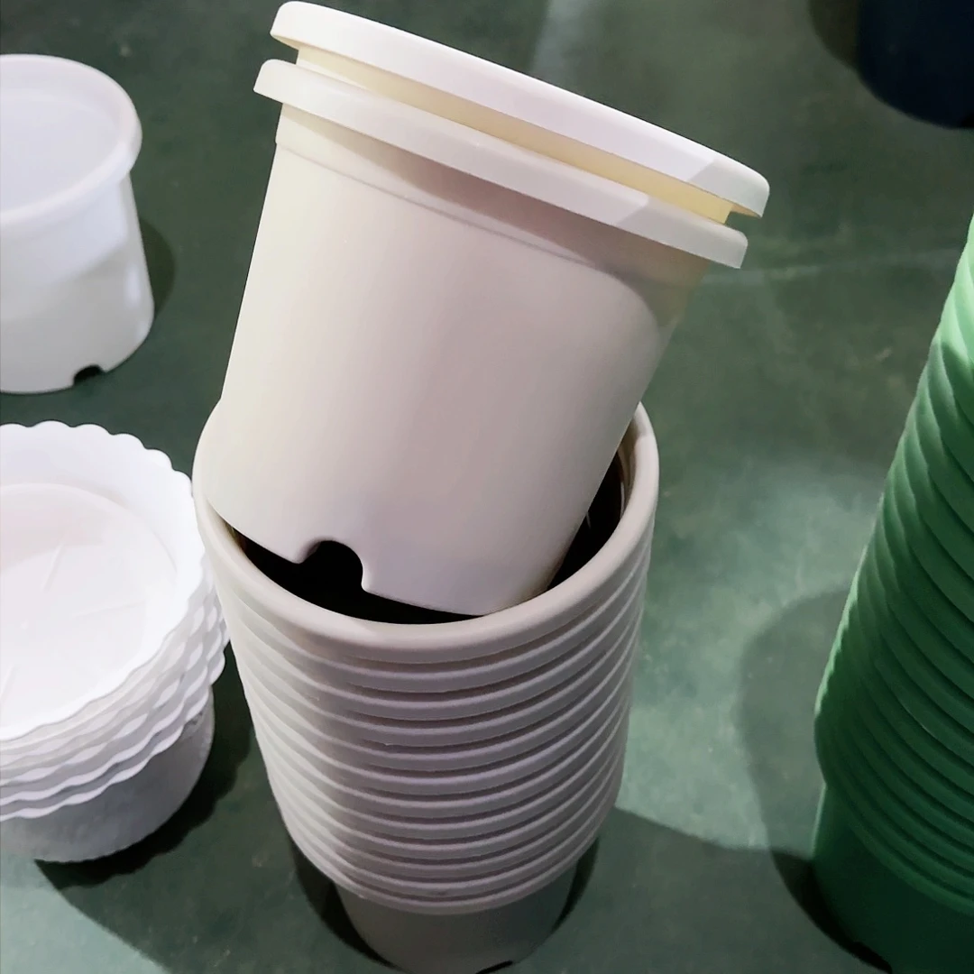 树脂四季盆2#无拖灰白13