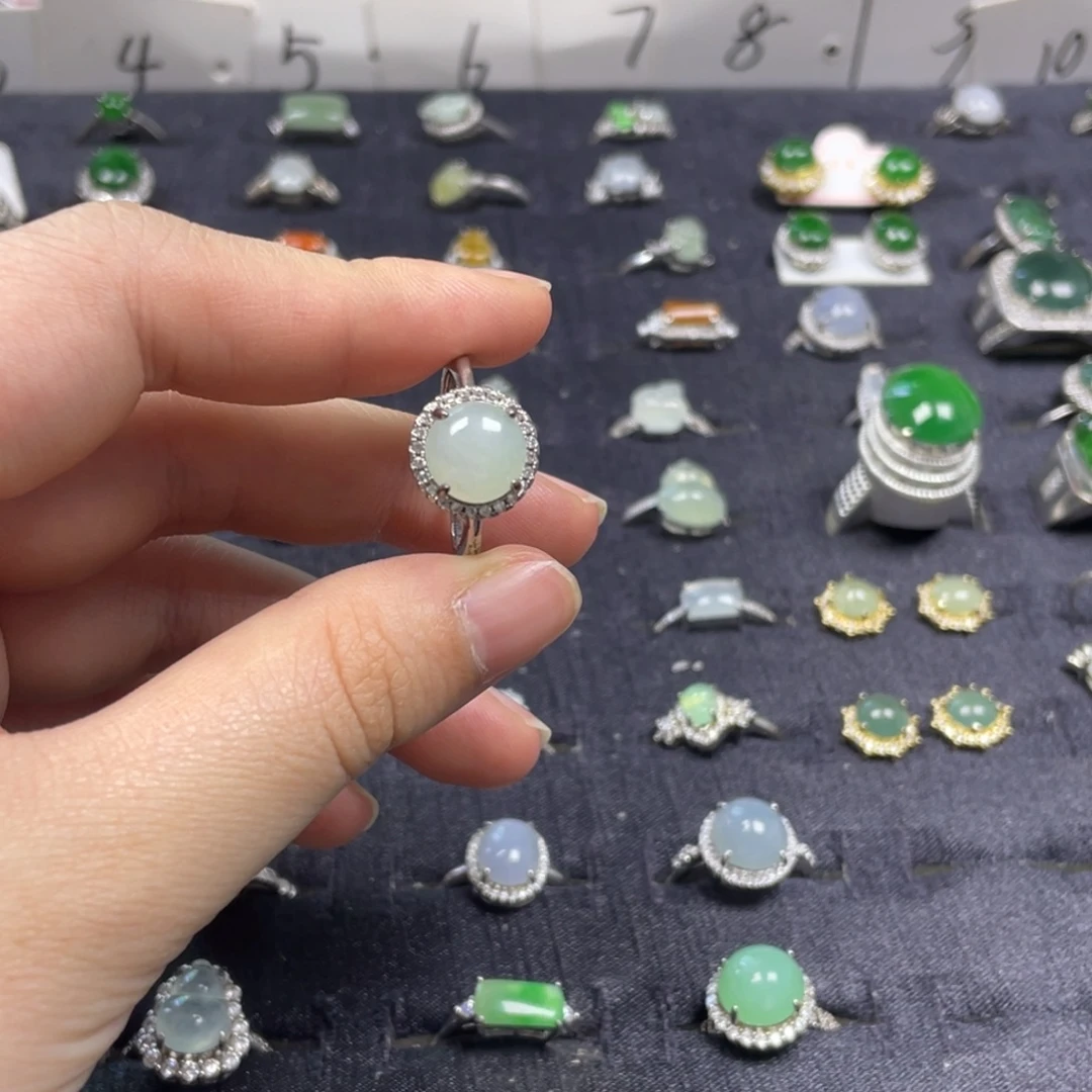 翡翠银S925镶嵌戒指