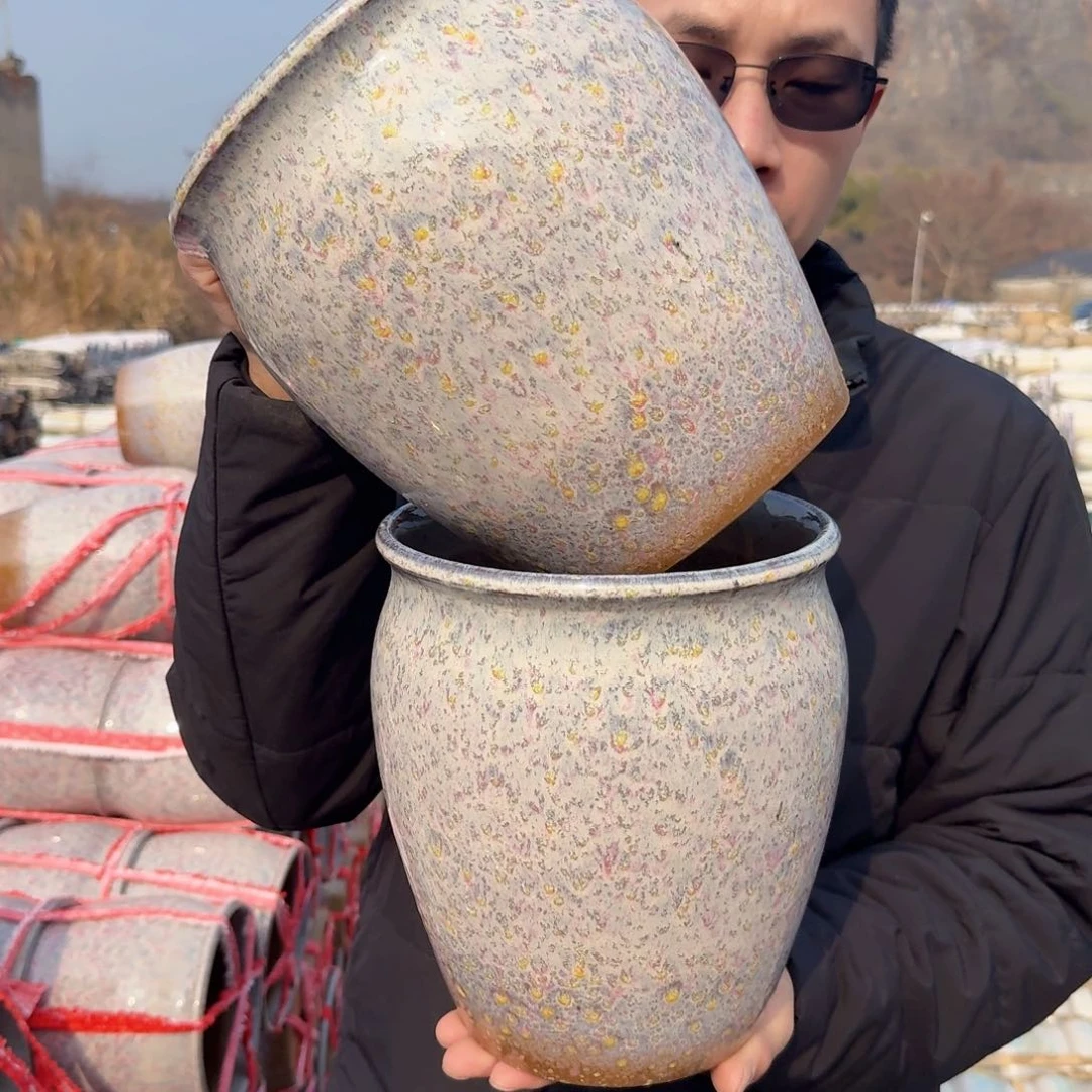 紫砂公道杯金豆豆口19.5高22.5（两个金色多的