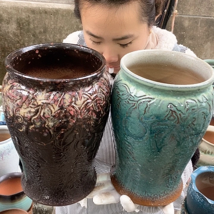 紫砂花盆正品口16高26