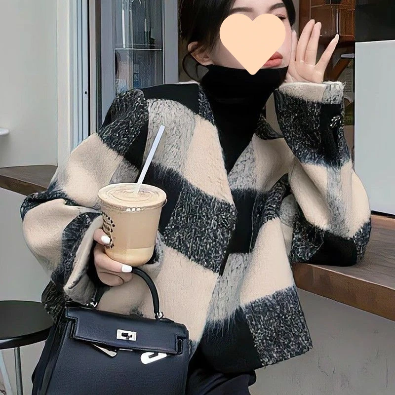 2025小香风外套女秋冬新款韩版毛呢高级感时尚领百搭洋气上衣