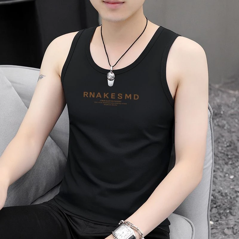 夏季新款背心男士无袖健身修身汗衫薄款坎肩运动休闲速干打底T恤