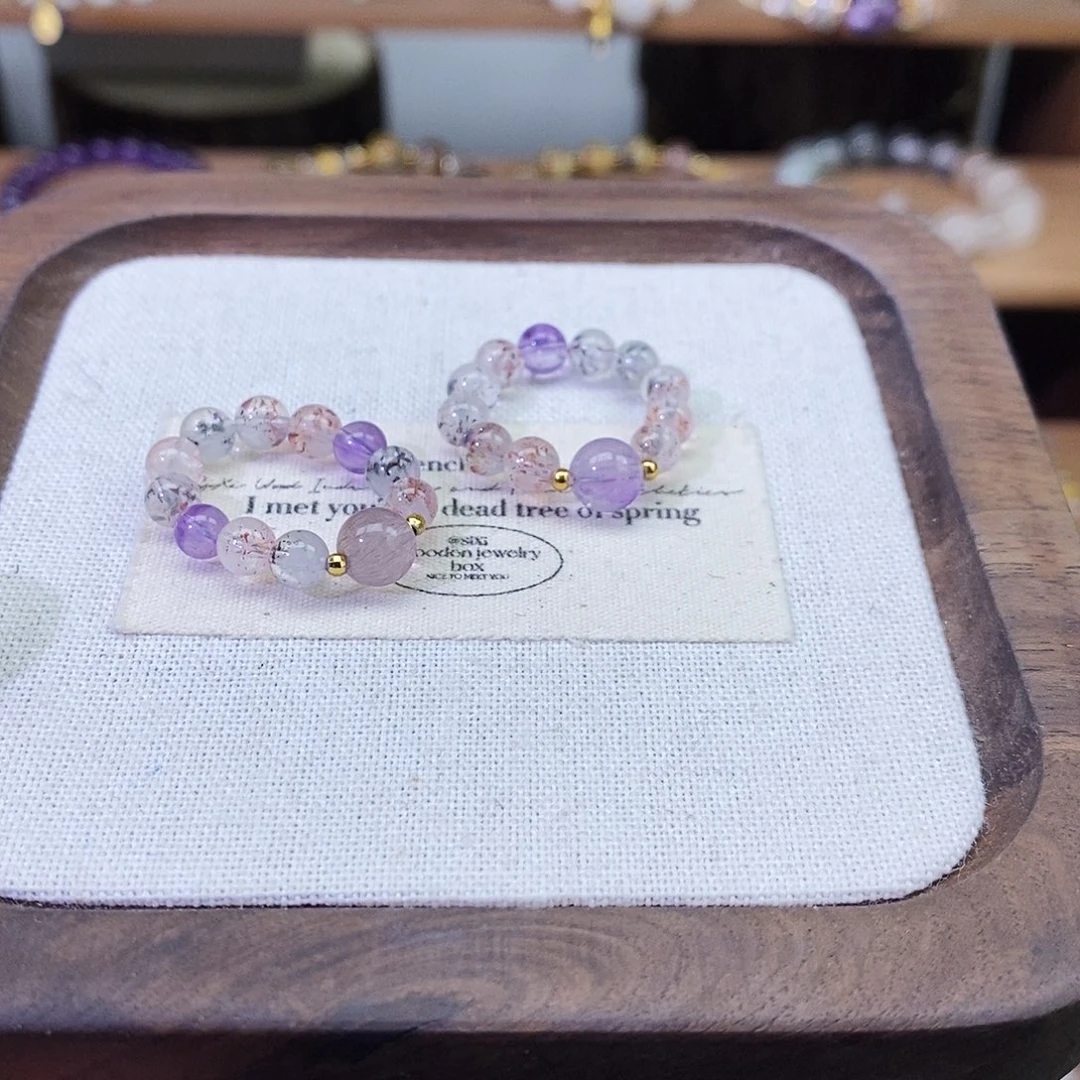 未镶嵌水晶手链超七戒圈多样性发一