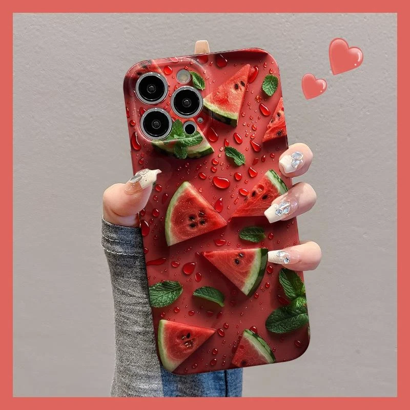 夏日切片西瓜适用iphone16菲林手机壳华为Mate60vivo小米15oppo套