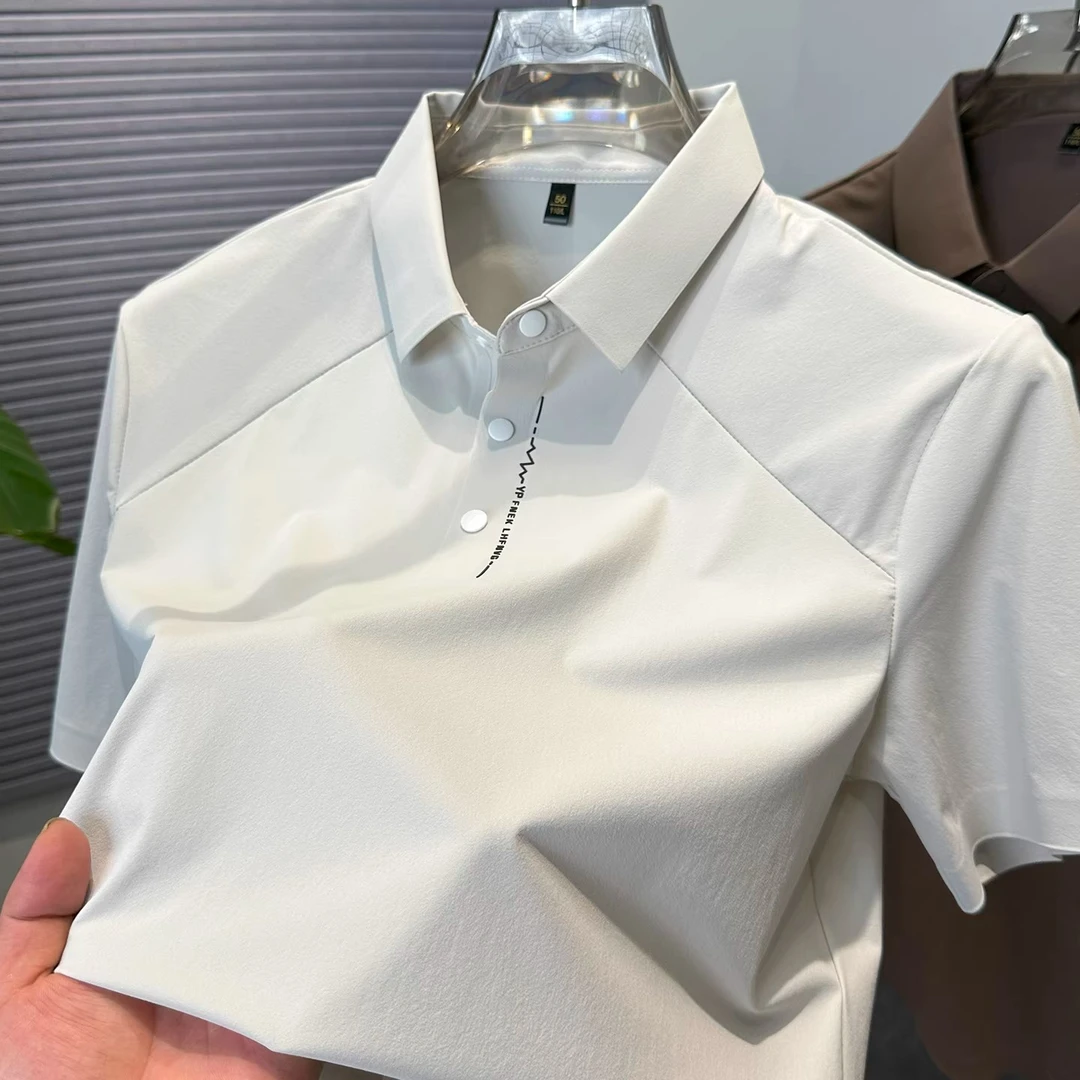 Pepp高端纯色短袖t恤男2025新款冰丝polo衫男装夏季上衣服衬衫领