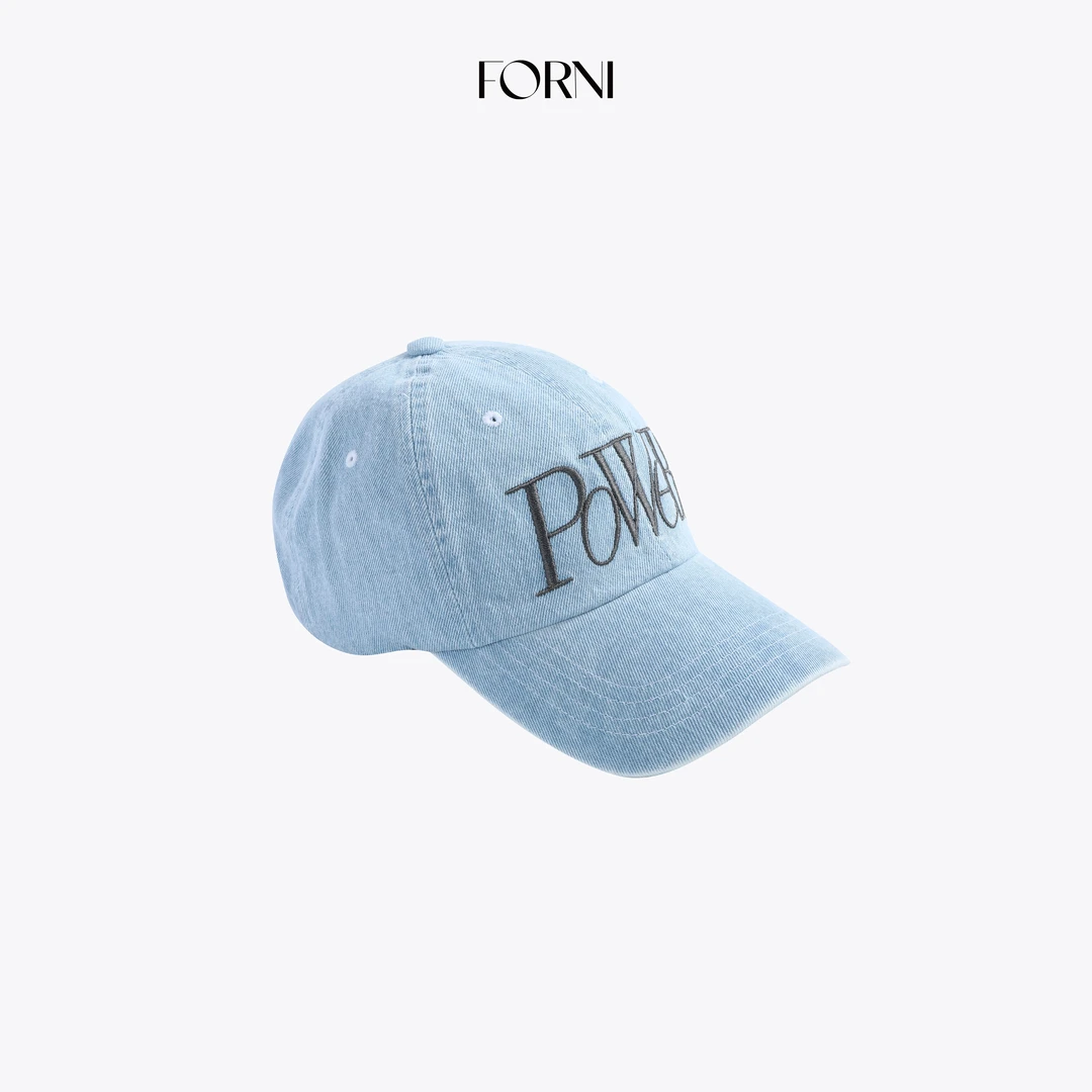 FORNI 舞蹈生团训 100纯棉刺绣印花水洗牛仔蓝宽檐鸭舌帽棒球帽