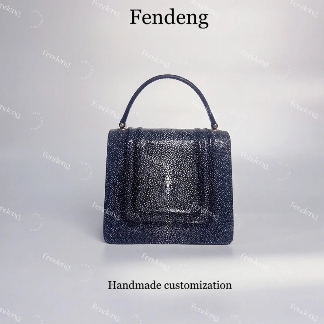 【高定女包】芬登Fendeng 珍珠鱼手提包-风琴包蛇头