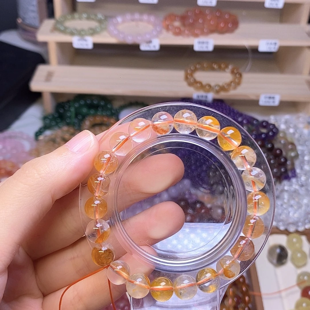 无***牛水晶手链未镶嵌黄胶