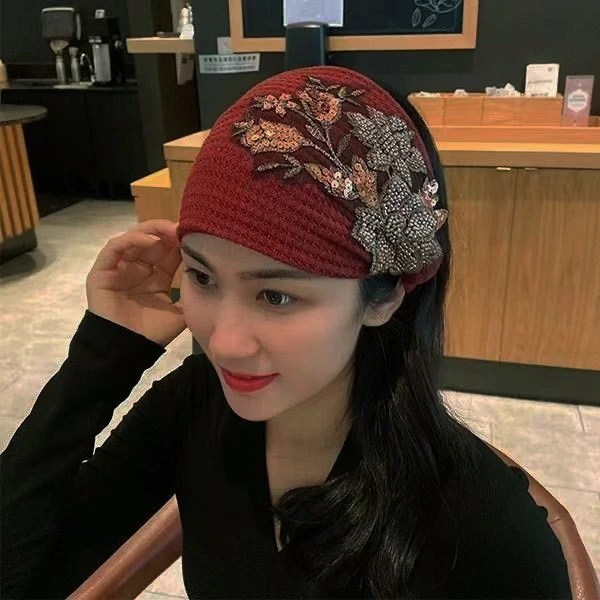 [遮白发]2025年新款时尚宽边布艺花朵发带遮盖白发碎发优雅减龄