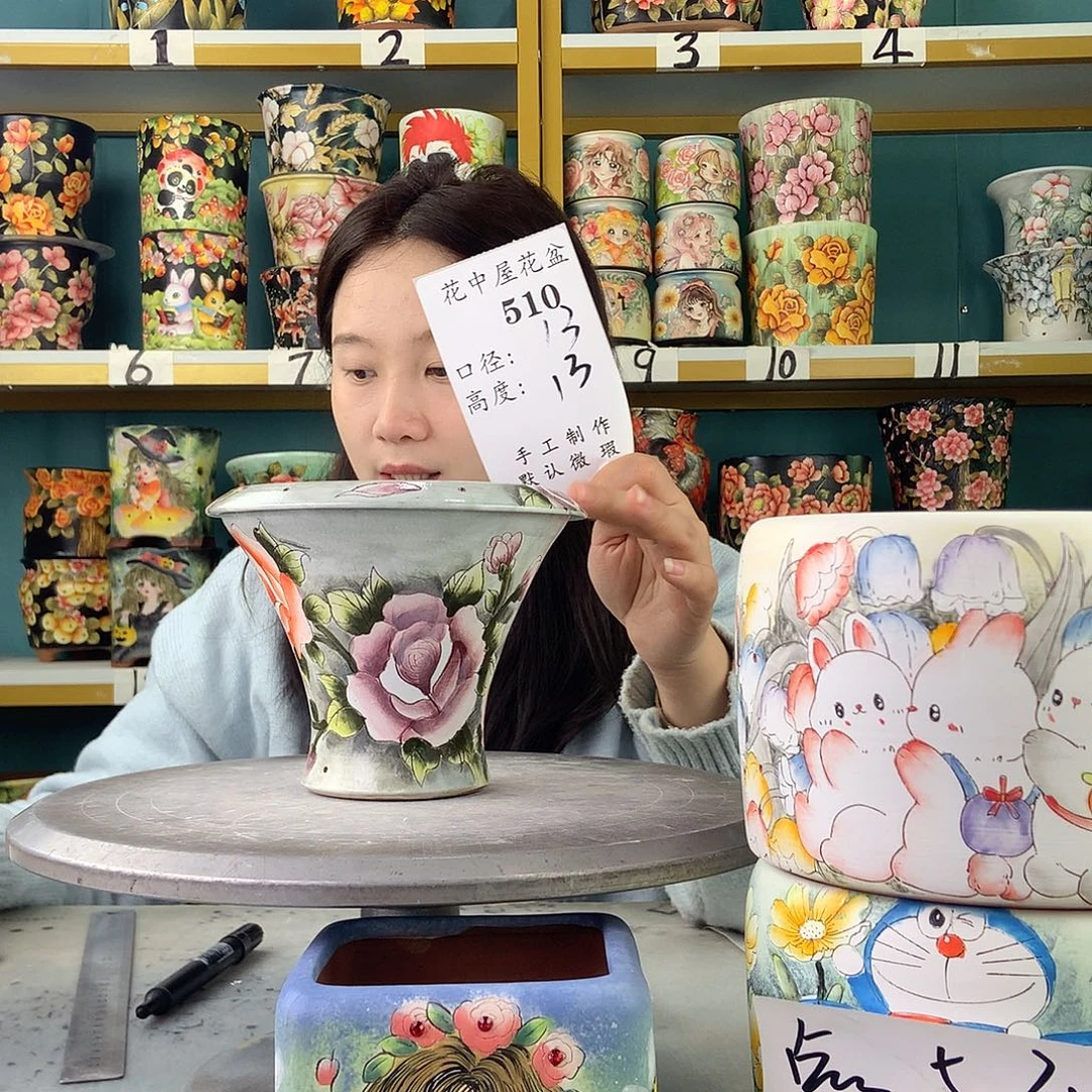 陶景德镇手工花盆510