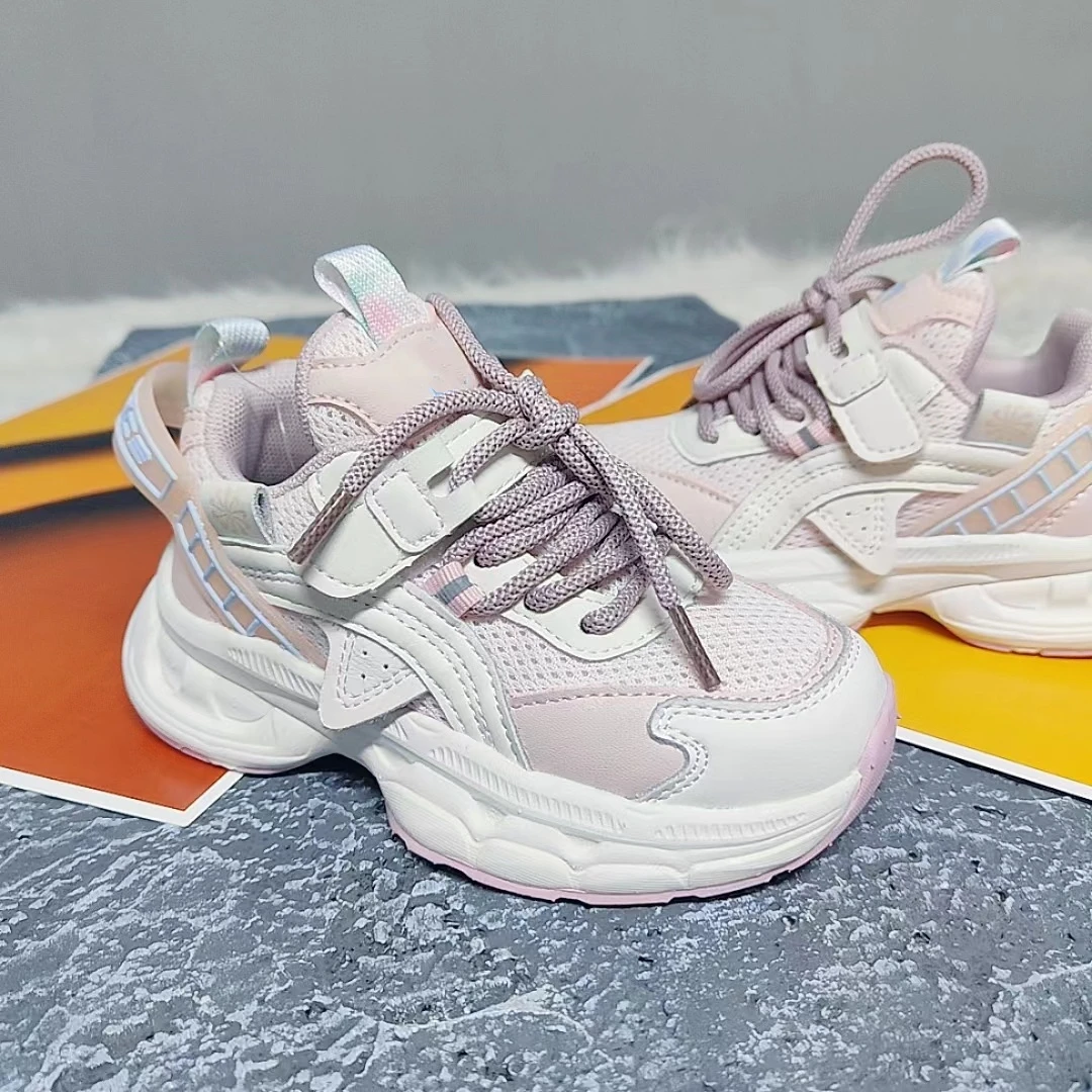 默认微瑕2025春季透气运动鞋儿童老爹鞋轻便网面女童鞋子跑步鞋