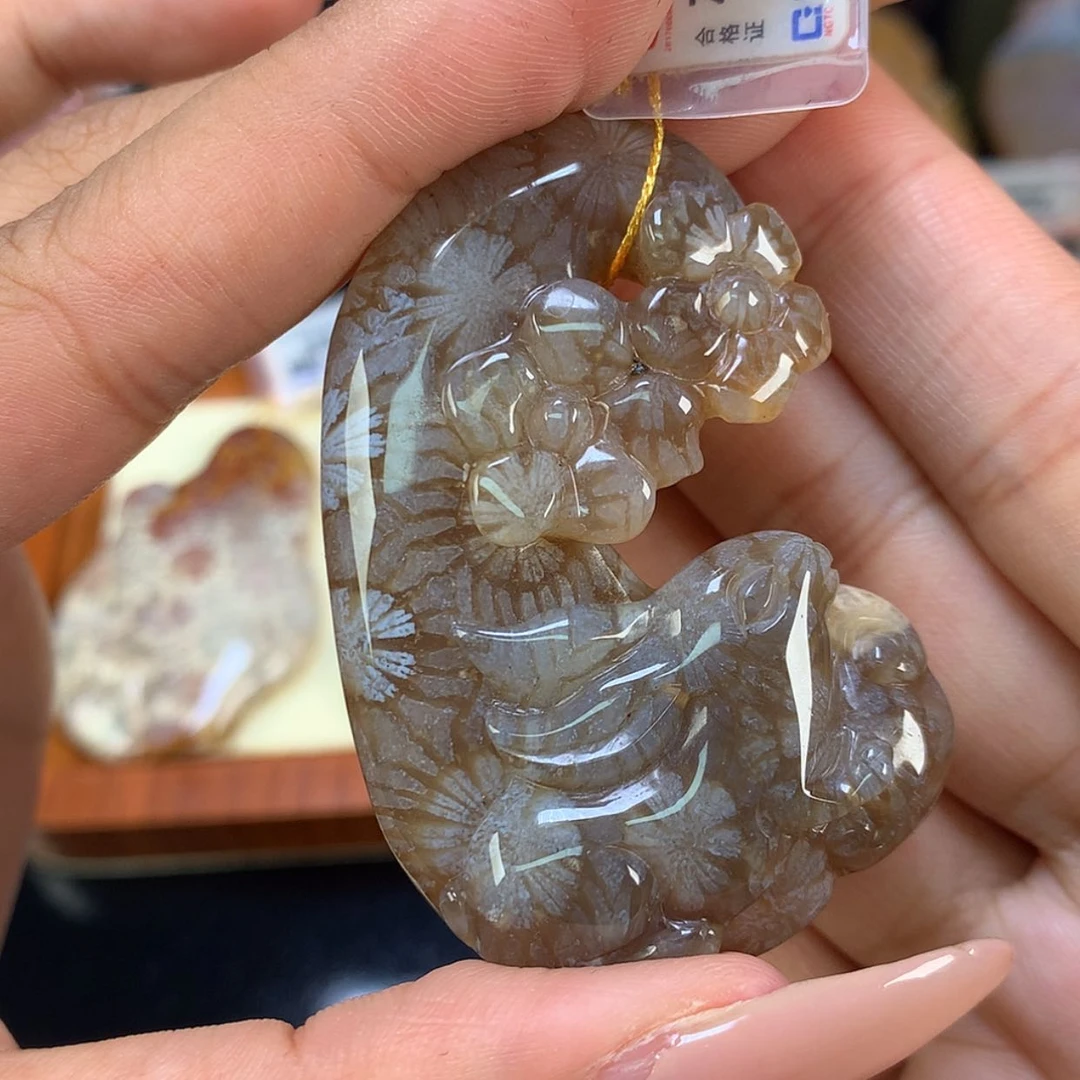 【闪购商品】颈饰未镶嵌硅化珊瑚（珊瑚玉）24号
