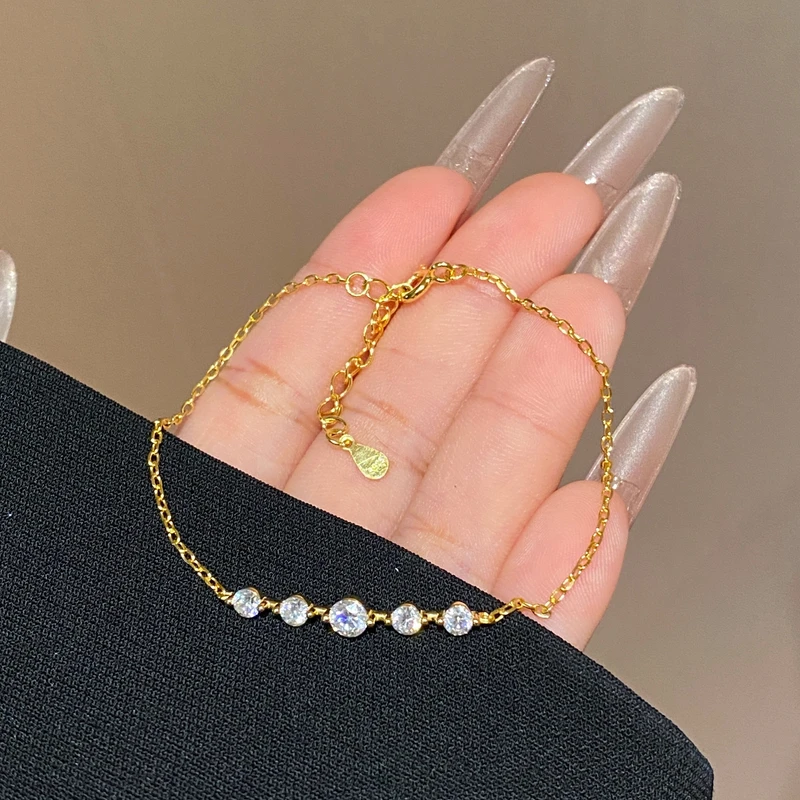 925银莫桑石手链 繁星手链排钻轻奢小众设计百搭A2865