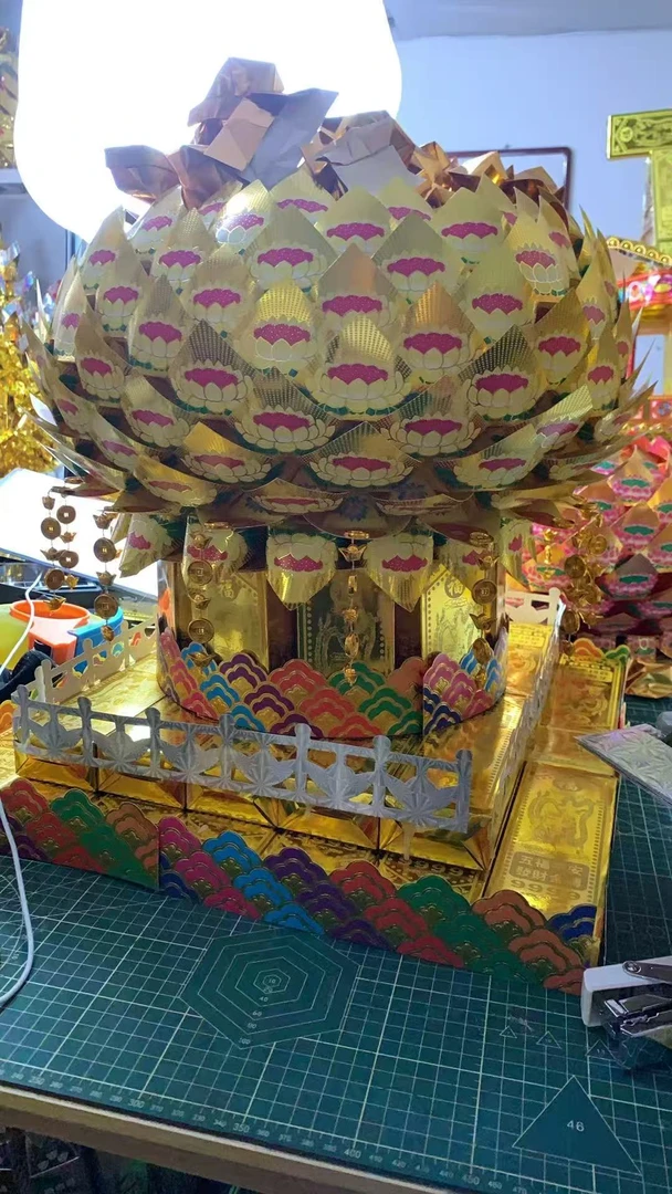 莲花片聚宝盆材料包装饰陈设摆件