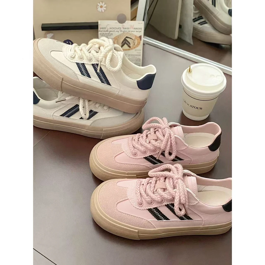 新款透气复古德训鞋女百搭大头板鞋-3113