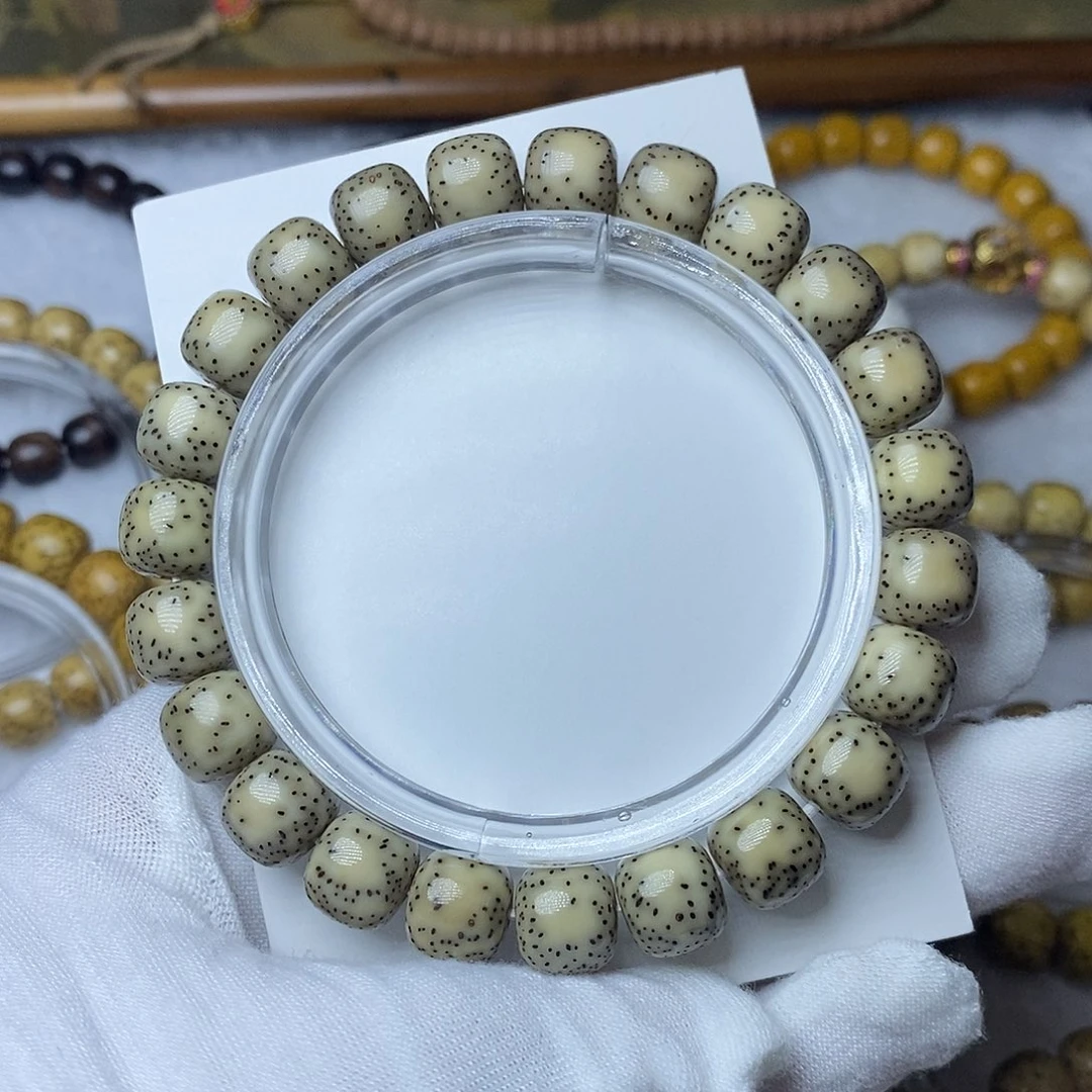 星月菩提手串10全玉化大留白