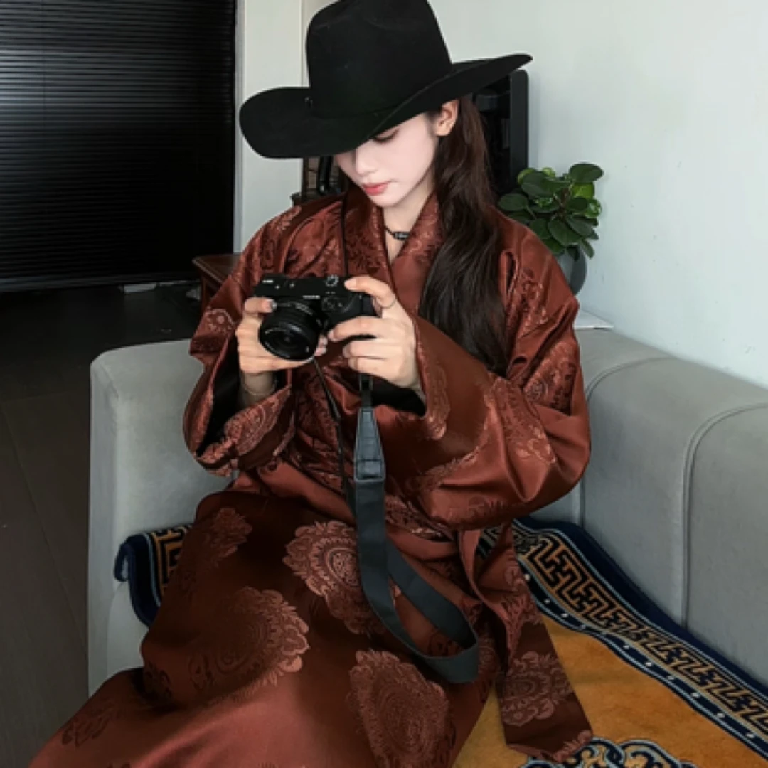 复古【模本藏袍】女款民族风长款传统服饰时尚百搭轻奢日常