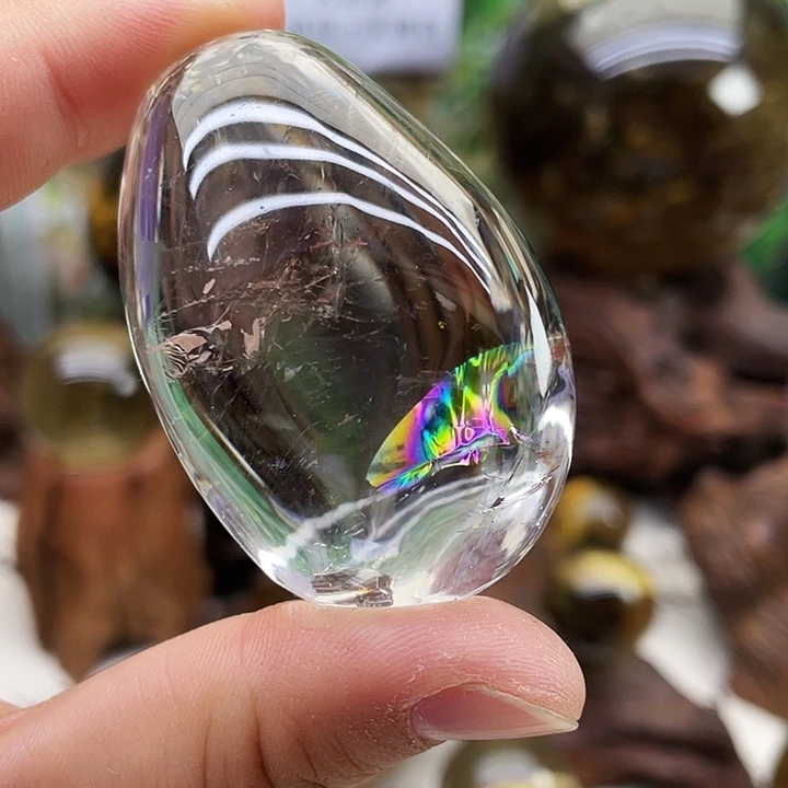 黄晶未镶嵌珠宝半成品白水晶手握