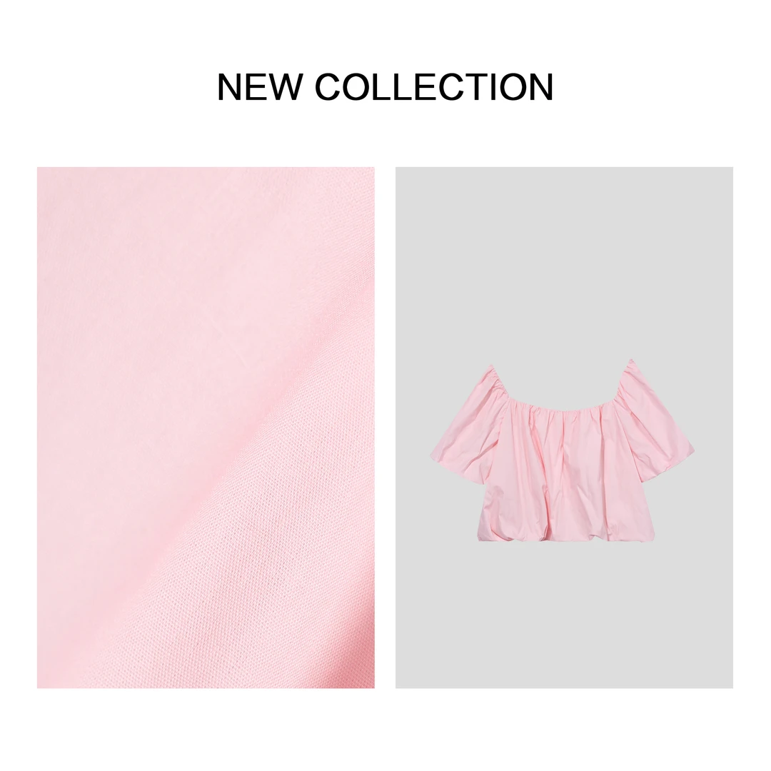 【龙哥专属】C3F38002A 复古甜美泡泡袖上衣 4082