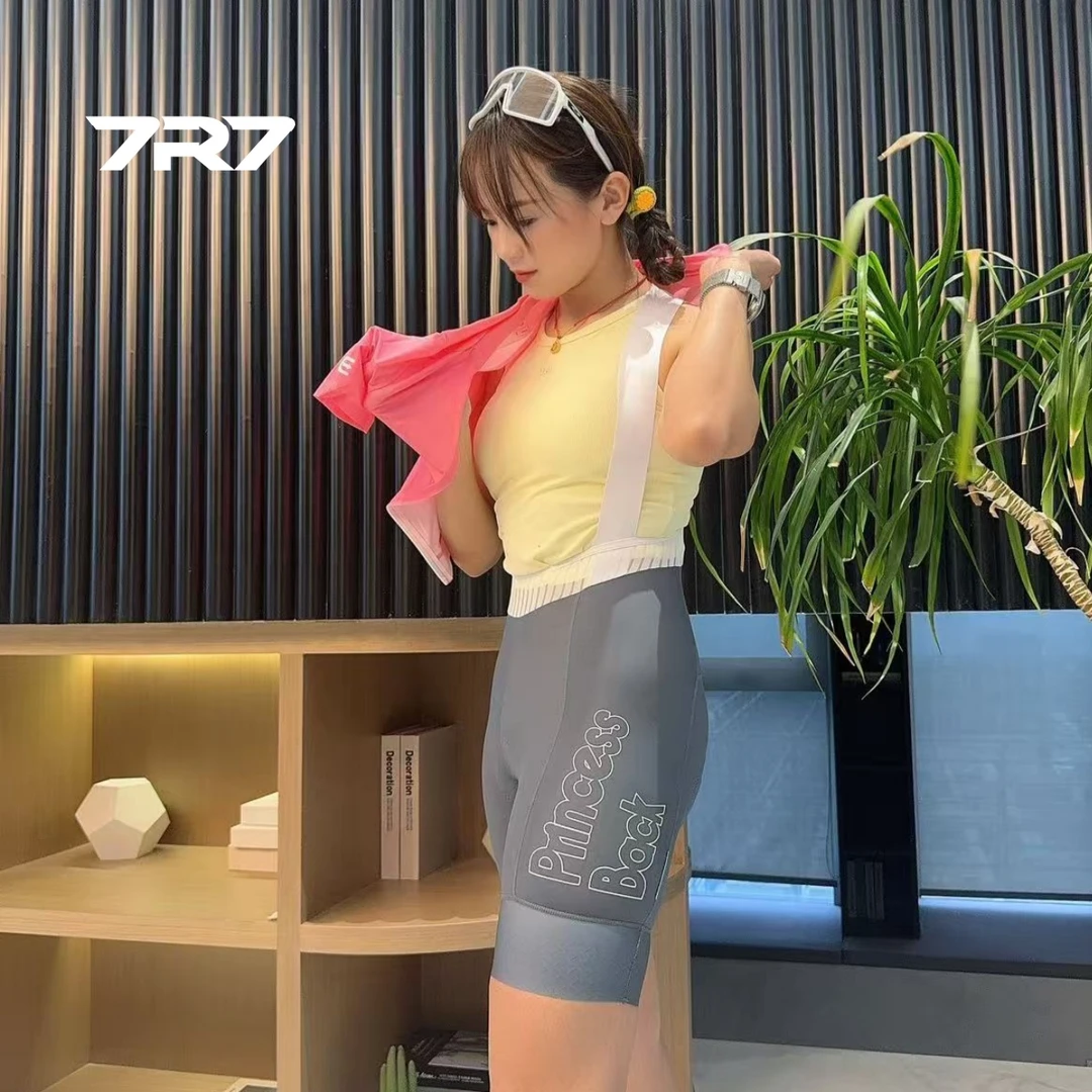7R7夏季背带骑行短裤 女款灰色  神女专属
