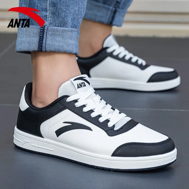 安踏男鞋小街顽板鞋2025新款秋季学生黑白休闲鞋子减震运动鞋男D