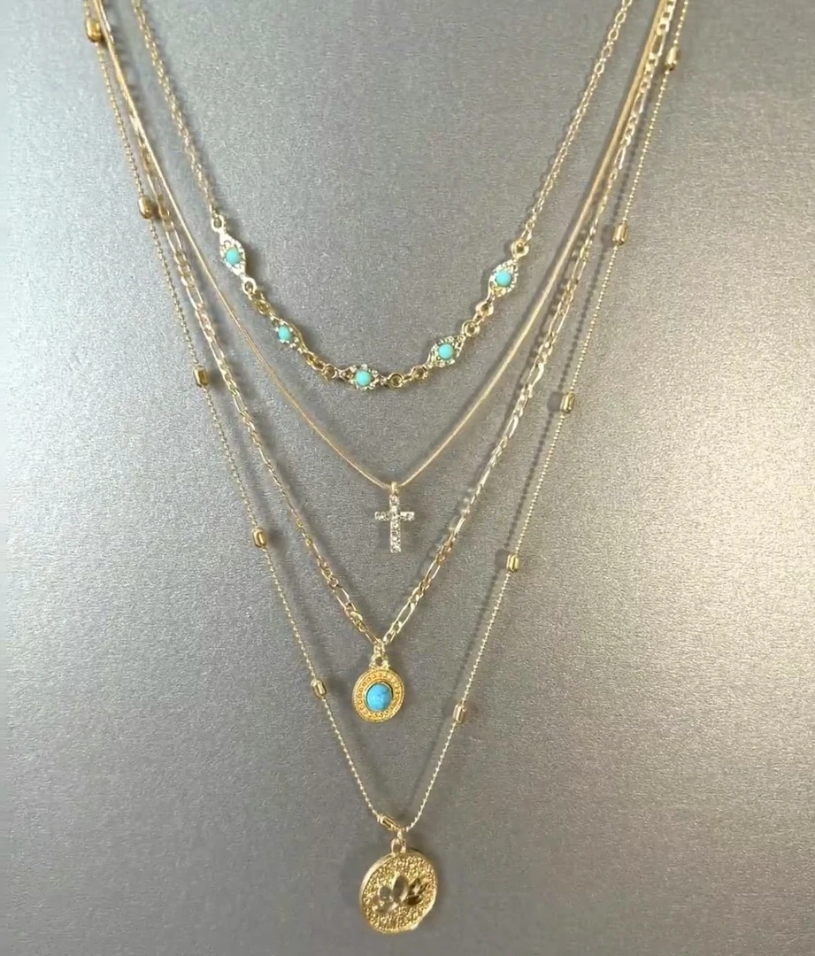 合金项链 女锁骨链合金复古项链 直播专用链接满19飞