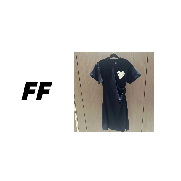 【4H520】春夏新款褶皱显瘦开叉连衣裙