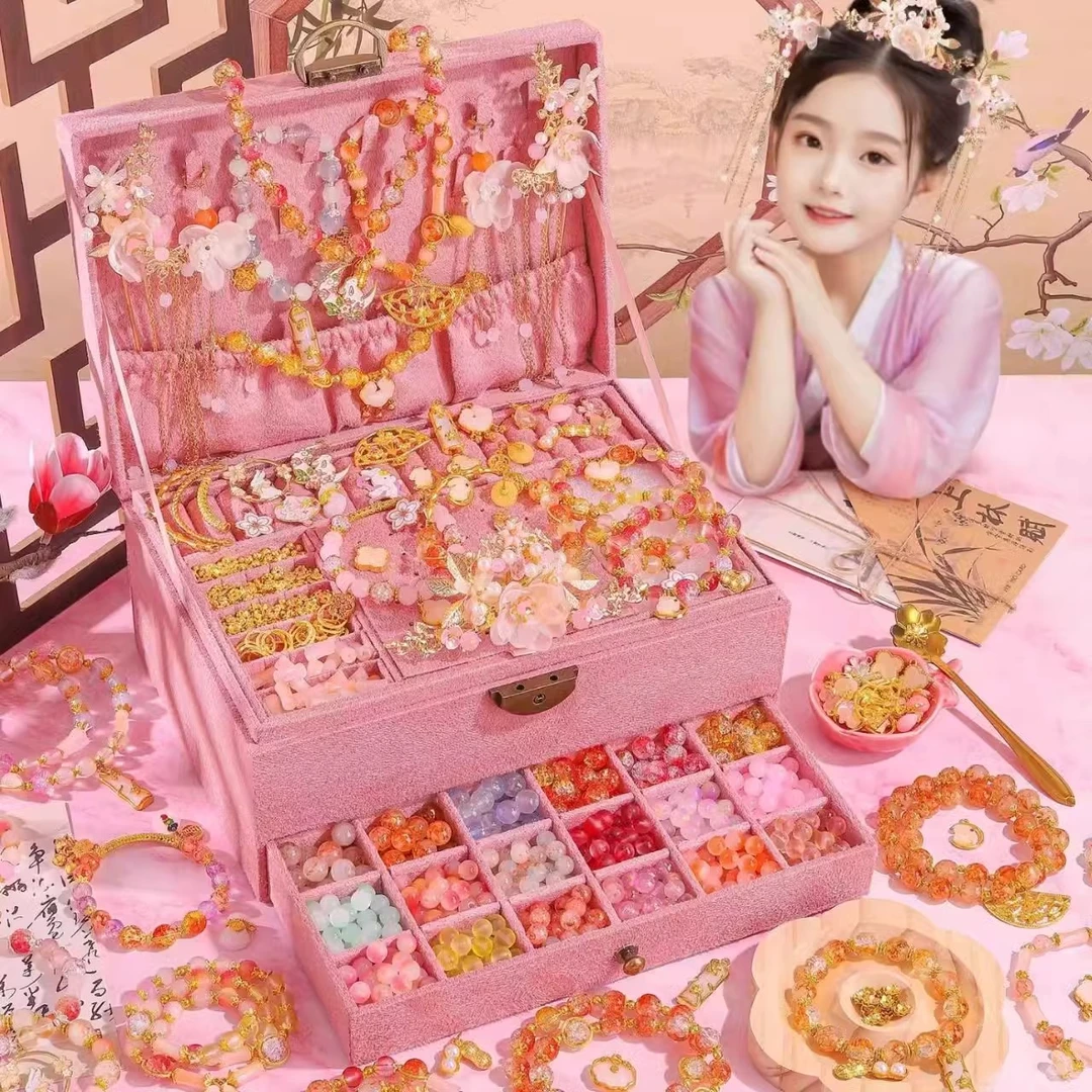 儿童发饰套装礼盒高端汉服头饰古风首饰盒女童小女孩礼物中国风簪