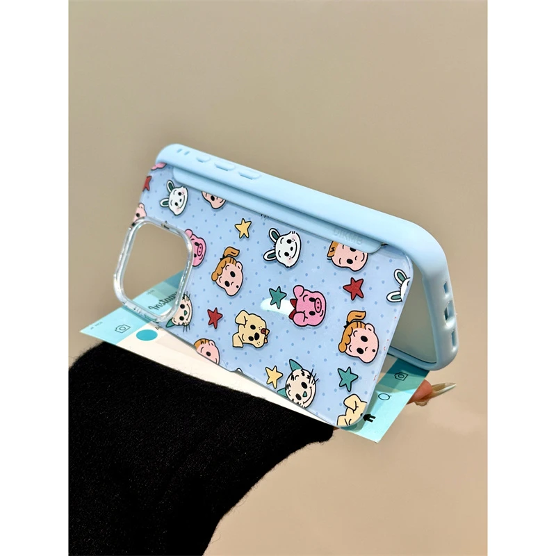 适用苹果iphone16promax韩系卡通15pro支架14波点13创意ins手机壳