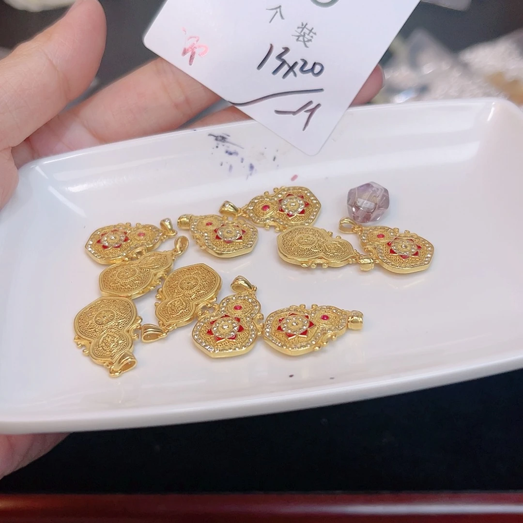 紫晶珠宝半成品银S925镀金镶嵌79